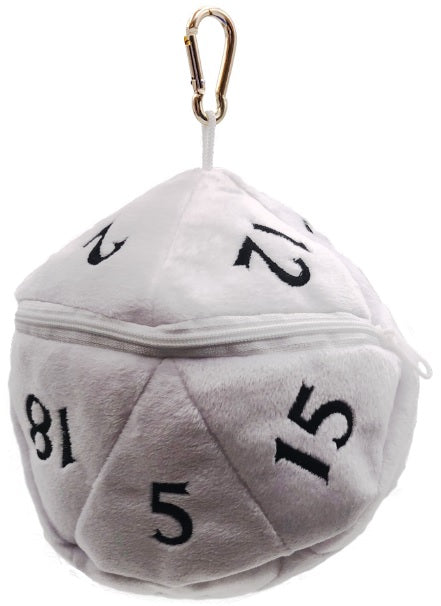 Plush D20 Dice Bags (With Clip)