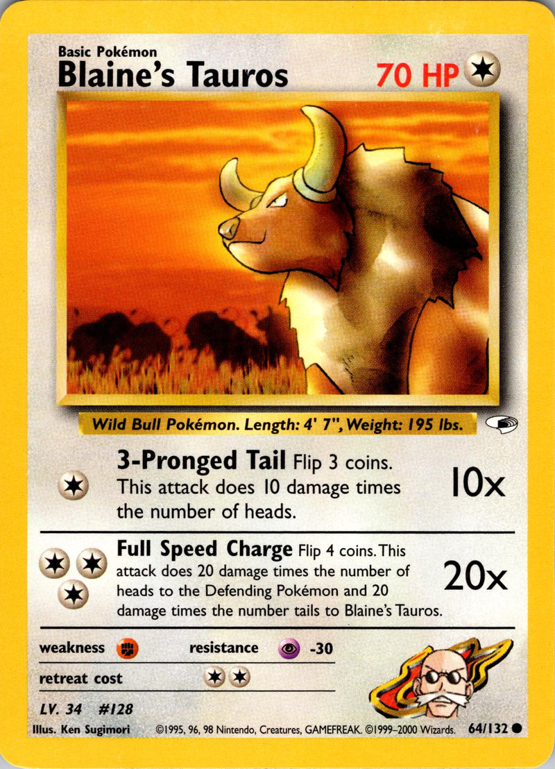 Blaine's Tauros (64/132) [Gym Heroes Unlimited]
