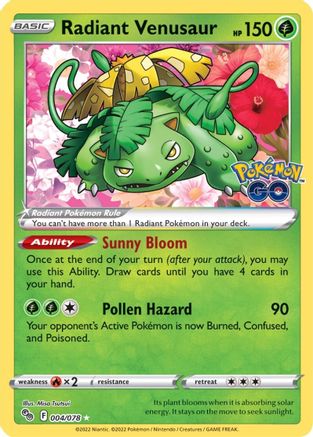Radiant Venusaur (004/078) [PokÃƒÂ©mon GO]