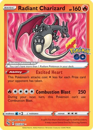 Radiant Charizard (011/078) [PokÃƒÂ©mon GO]