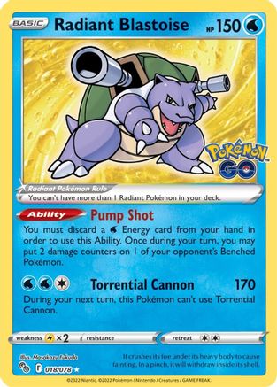 Radiant Blastoise (018/078) [PokÃƒÂ©mon GO]