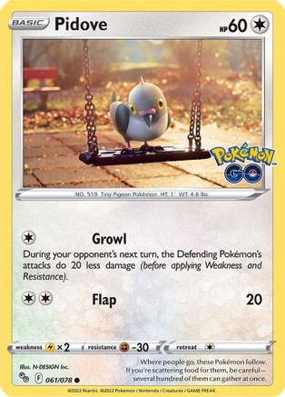 Pidove (061/078) [PokÃƒÂ©mon GO]