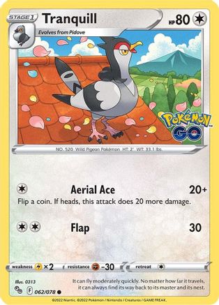 Tranquill (062/078) [PokÃƒÂ©mon GO]