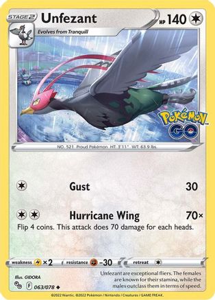 Unfezant (063/078) [PokÃƒÂ©mon GO]