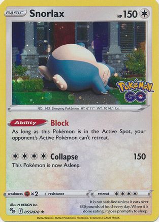 Snorlax (055/078) (Cosmos Holo) [PokÃƒÂ©mon GO]
