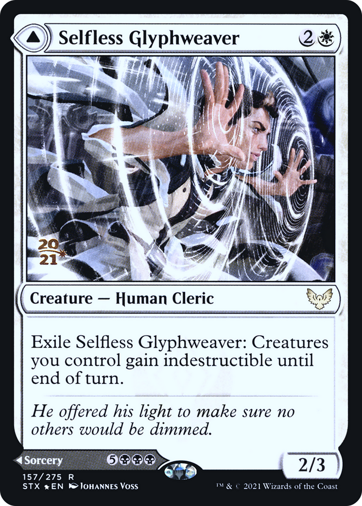 Selfless Glyphweaver // Deadly Vanity [Strixhaven: School of Mages Prerelease Promos]
