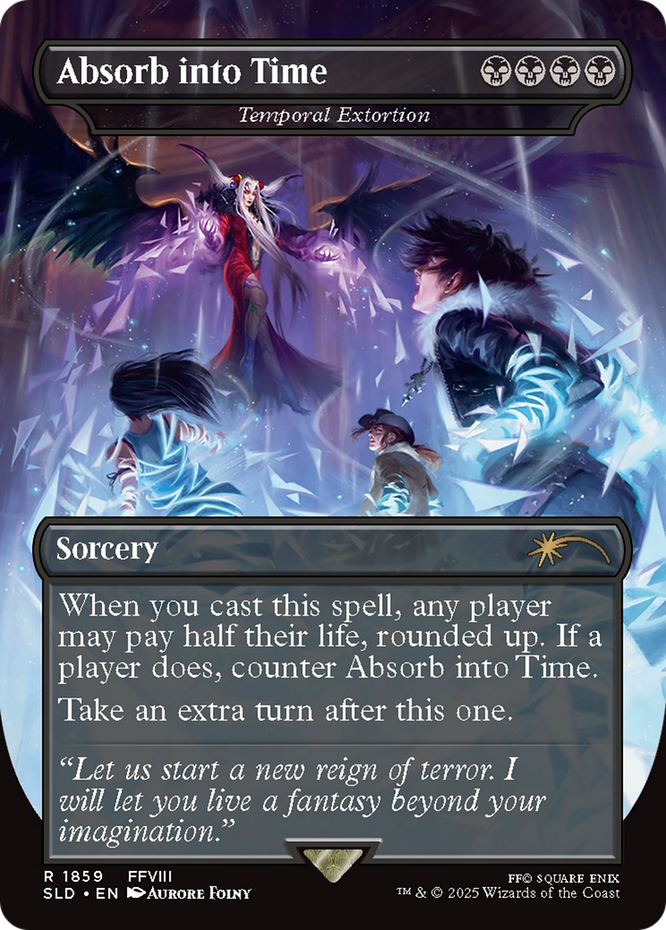 Temporal Extortion (SLD-1859) - Secret Lair Drop / Absorb into Time (Borderless) Foil