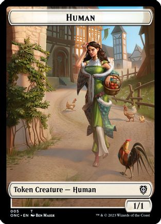 Human // Spirit Double-Sided Token [Phyrexia: All Will Be One Commander Tokens]
