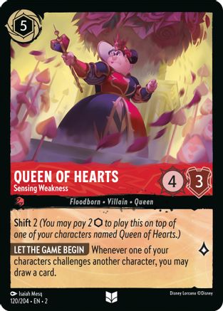 Queen of Hearts - Sensing Weakness (120/204) [Rise of the Floodborn]