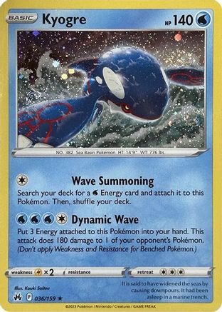 Kyogre (Pixel Holo) (036/159) - Miscellaneous Cards & Products Holofoil