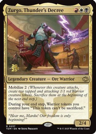 Zurgo, Thunder's Decree [Tarkir: Dragonstorm Prerelease Promos]