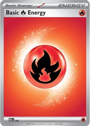 Basic Fire Energy (002) - MEE Mega Evolution Energies Reverse Holofoil