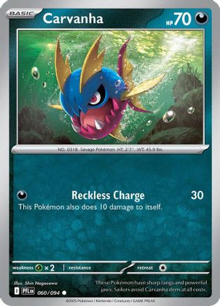 Carvanha (060) - ME02 Phantasmal Flames Reverse Holofoil