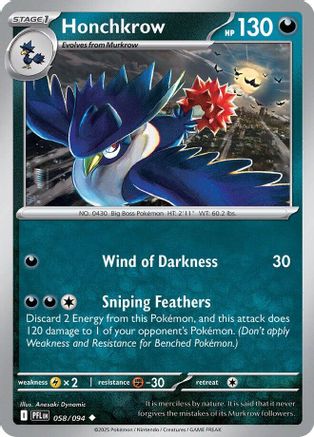 Honchkrow (058) - ME02 Phantasmal Flames Reverse Holofoil