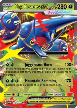 Mega Heracross ex (004/094) - ME02 Phantasmal Flames Holofoil