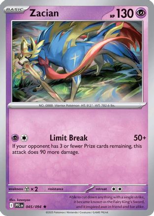 Zacian (045/094) - ME02 Phantasmal Flames Holofoil