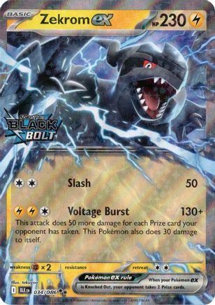 Zekrom ex (Black Bolt Stamped) (034) - Miscellaneous Cards & Products Holofoil