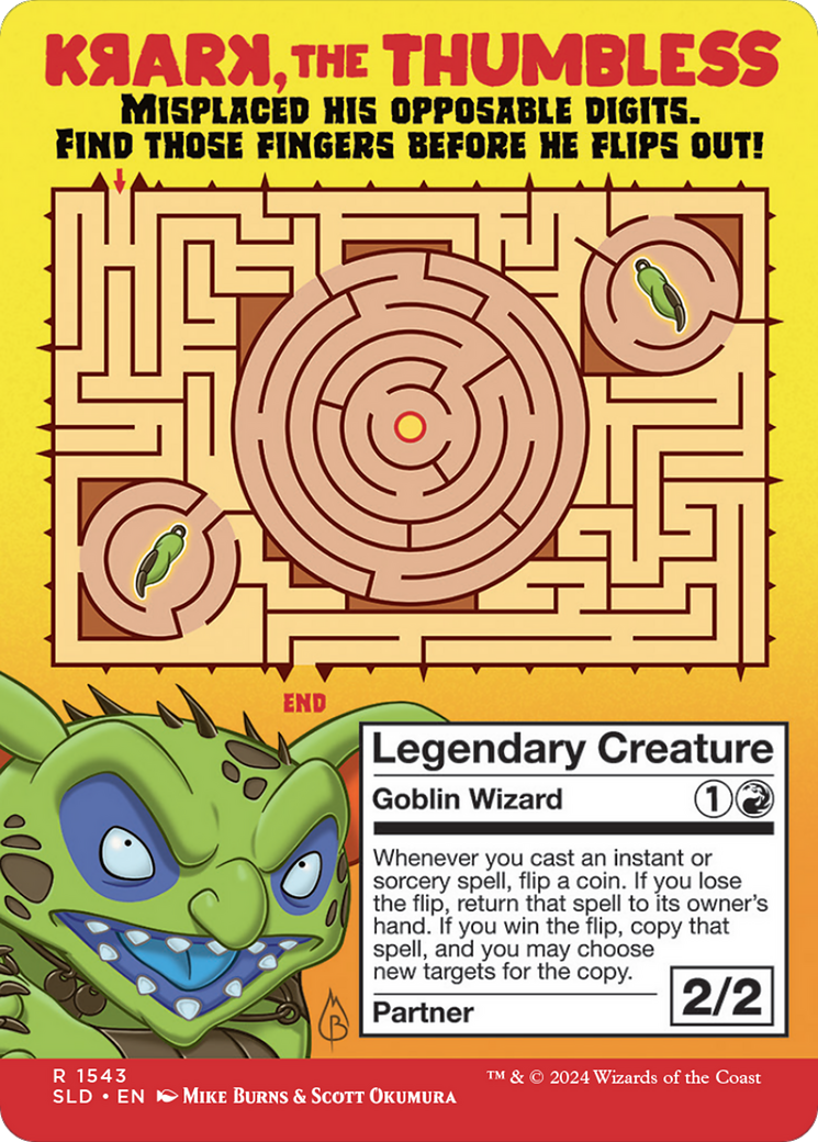 Krark, the Thumbless // Krark, the Thumbless (SLD-1543) - Secret Lair Drop (Borderless) Foil