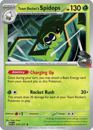 Team Rocket's Spidops (019) - ME Ascended Heroes Reverse Holofoil