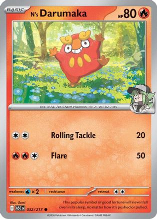 N's Darumaka (032) - ME Ascended Heroes Reverse Holofoil