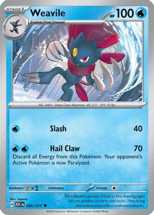 Weavile (045/217) - ME Ascended Heroes Reverse Holofoil