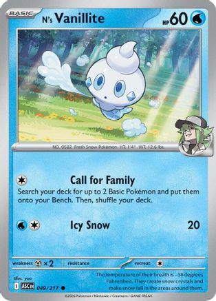 N's Vanillite (049) - ME Ascended Heroes Reverse Holofoil