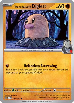 Team Rocket's Diglett (100) - ME Ascended Heroes