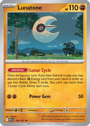 Lunatone (105) - ME Ascended Heroes Holofoil