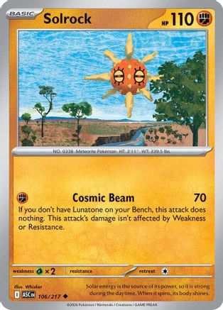 Solrock (106) - ME Ascended Heroes Reverse Holofoil