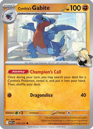 Cynthia's Gabite (110) - ME Ascended Heroes Reverse Holofoil