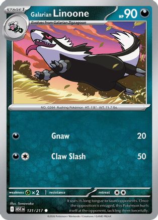 Galarian Linoone (131) - ME Ascended Heroes Reverse Holofoil