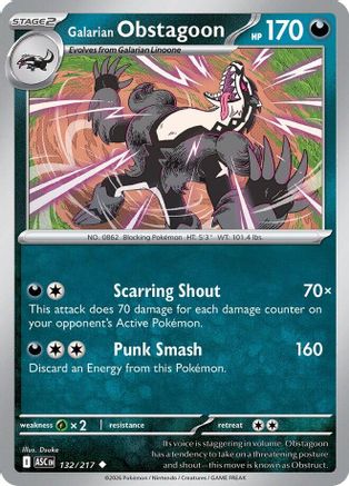 Galarian Obstagoon (132/217) - ME Ascended Heroes Reverse Holofoil