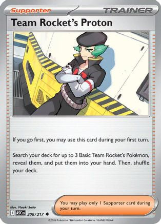 Team Rocket's Proton (208) - ME Ascended Heroes Reverse Holofoil