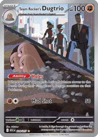 Team Rocket's Dugtrio (239/217) - ME Ascended Heroes Holofoil