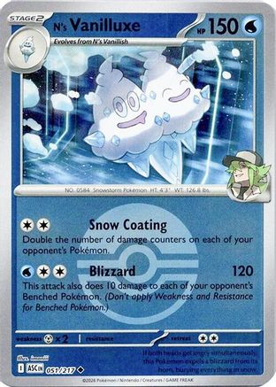 N's Vanilluxe (Poke Ball) (051) - ME Ascended Heroes Reverse Holofoil