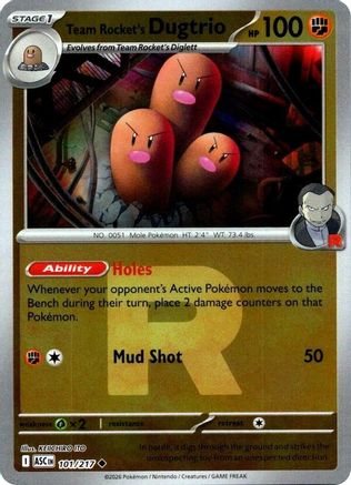 Team Rocket's Dugtrio (Team Rocket) (101/217) - ME Ascended Heroes Reverse Holofoil