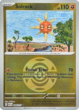 Solrock (Dusk Ball) (106) - ME Ascended Heroes Reverse Holofoil