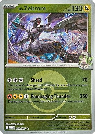 N's Zekrom (Poke Ball) (155) - ME Ascended Heroes Reverse Holofoil