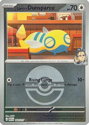 Larry's Dunsparce (Poke Ball) (163) - ME Ascended Heroes Reverse Holofoil