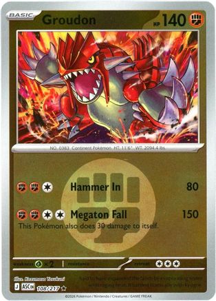 Groudon (Energy Symbol Pattern) (108) - ME Ascended Heroes Reverse Holofoil