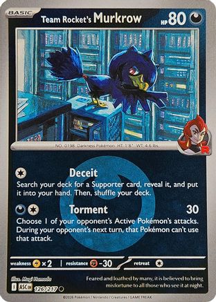 Team Rocket's Murkrow (Energy Symbol Pattern) (126) - ME Ascended Heroes Reverse Holofoil