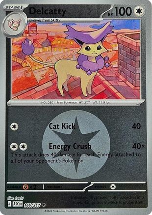 Delcatty (Energy Symbol Pattern) (166) - ME Ascended Heroes Reverse Holofoil
