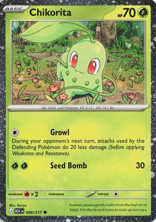 Chikorita (Cosmos Holo) (008) - Miscellaneous Cards & Products Holofoil