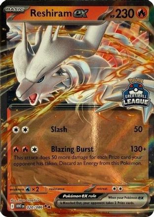 Reshiram ex (Great Ball League) (020) - League & Championship Cards Holofoil