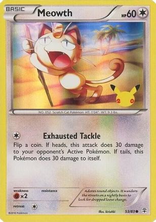 Meowth (20th Anniversary) (053/83) - Miscellaneous Cards & Products Holofoil