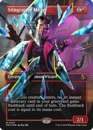 Stingcaster Mage (Borderless) (Facet Foil) (0457) (-457) - Reality Fracture Foil