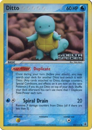 Ditto (Squirtle) (Delta Species Stamped) (064/113) - Miscellaneous Cards & Products Reverse Holofoil