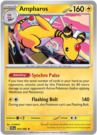 Ampharos (029/086) - ME04 Chaos Rising Holofoil