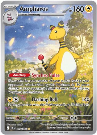 Ampharos (090/086) - ME04 Chaos Rising Holofoil