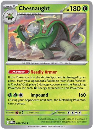 Chesnaught (007/null) - ME04 Chaos Rising Reverse Holofoil